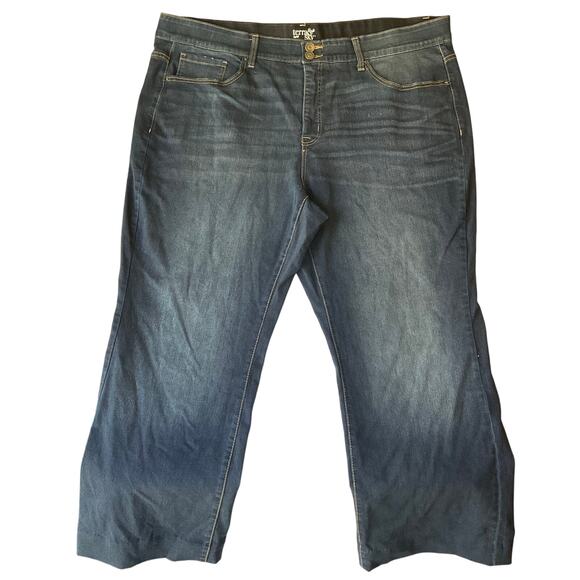 Terra & Sky Women Jeans size 24W Blue Mid Rise Stretch Slim Fit Boot Cut - Picture 1 of 10